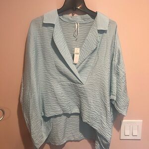 Elegant Blue Textured Top